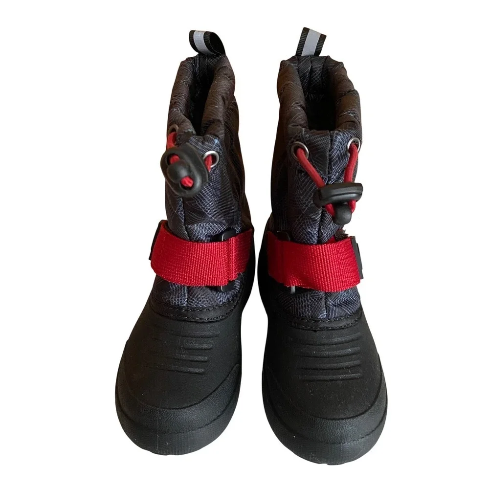 Northside NEW Toddler Snow Boots Black Red Geometric Size 6 Waterproof